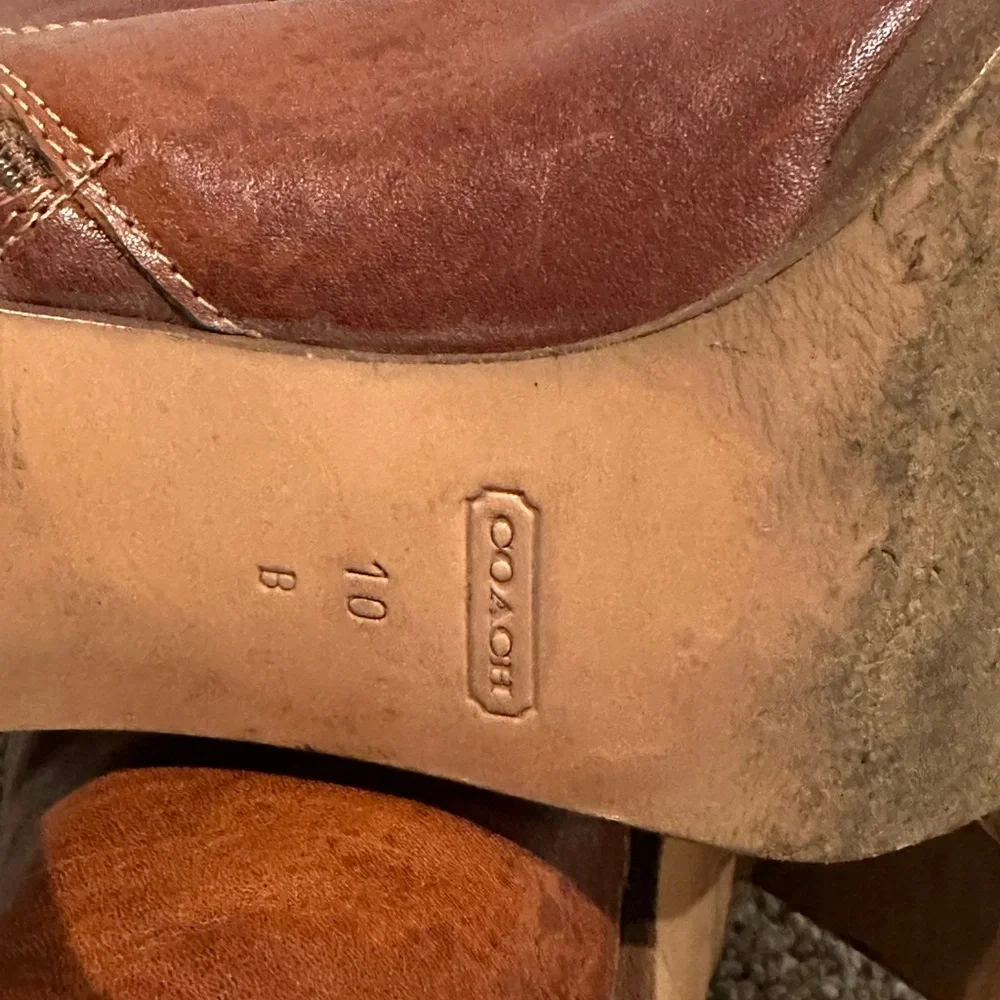 COACH Maxene Calf Q262 Boots - Whiskey 10 - Picture 8 of 9